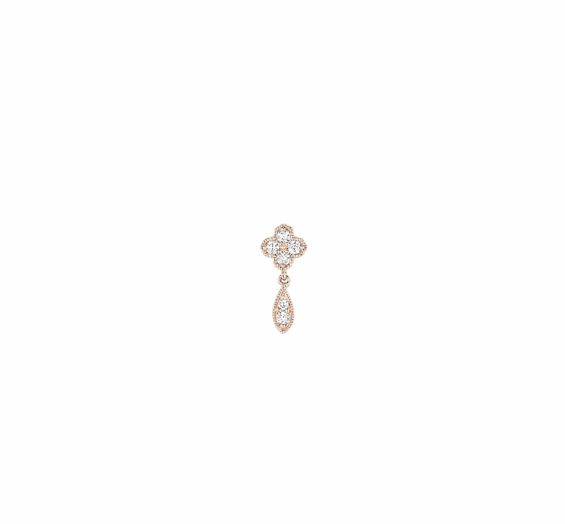 Boucles d'oreilles B Blossom, or rose, or blanc, opale rose et diamants -  Joaillerie - Catégories